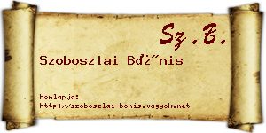 Szoboszlai Bónis névjegykártya